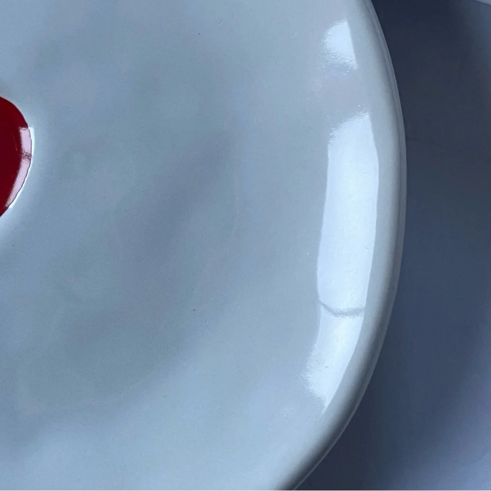 Williams Sonoma Red Heart Plates 9.5 Stoneware Valentine’s Day Love EUC Rustic